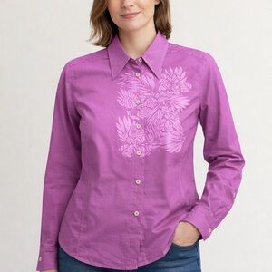 Marc Aurel Purple Floral Button-Up Shirt